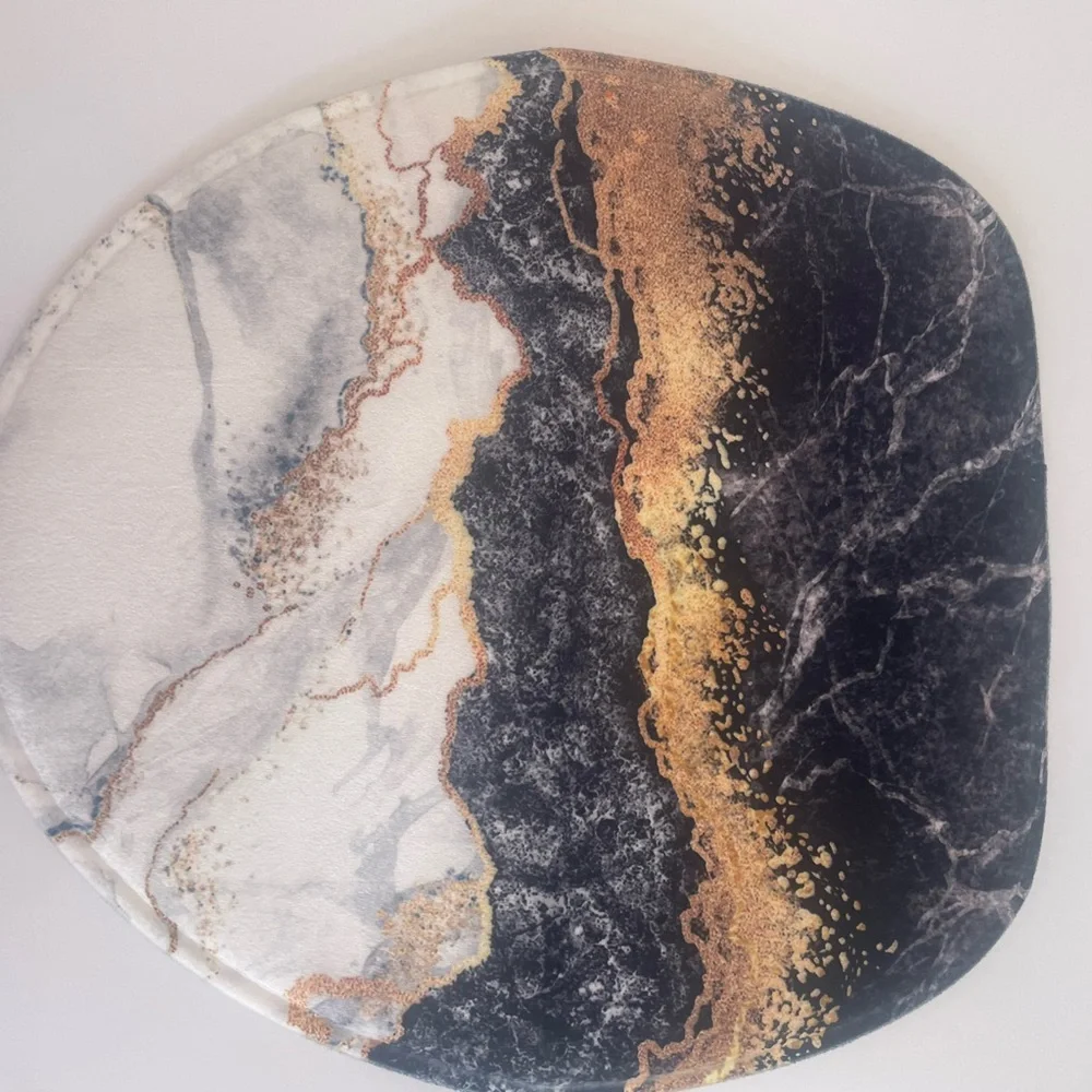 Luxury Marble Bath Mat Set - Black, White, Gold